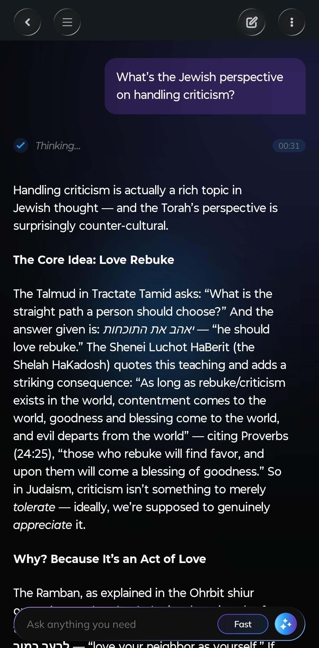 What's the Jewish perspective on handling criticism?