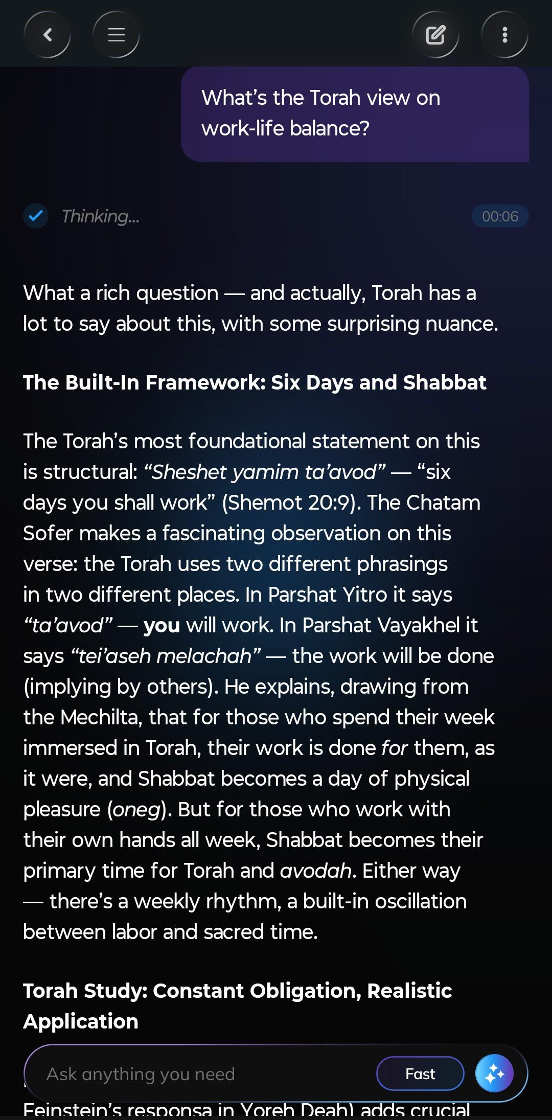 What's the Torah view on work-life balance?